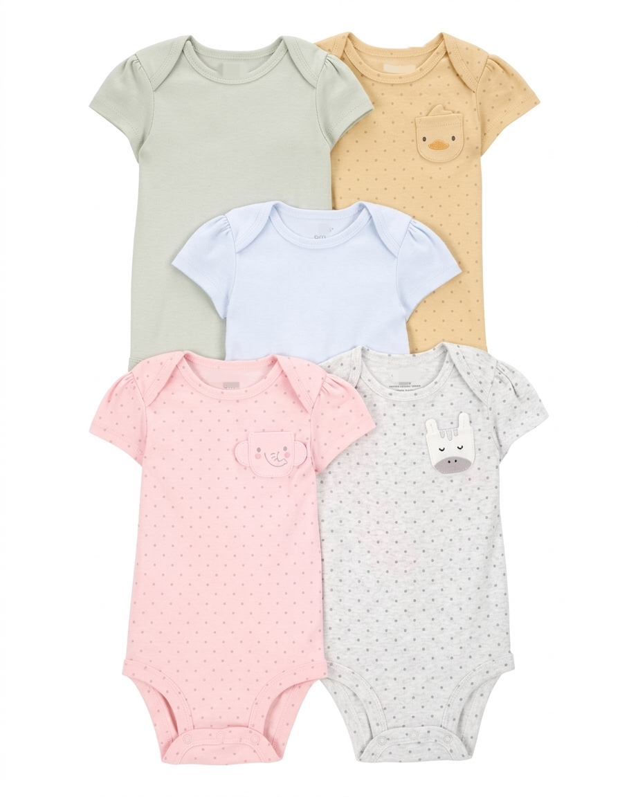 Cotton Baby Bodysuit Set