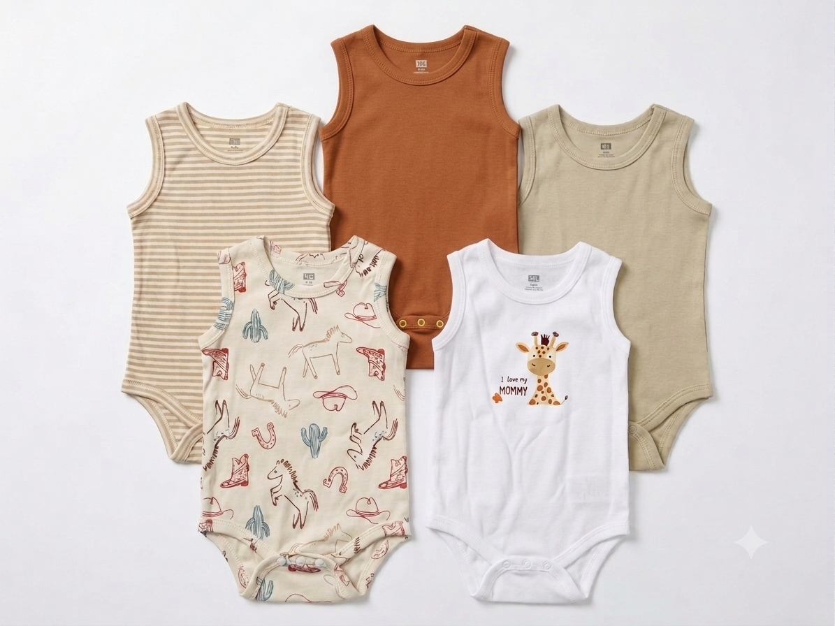 Cotton Baby Bodysuit Set