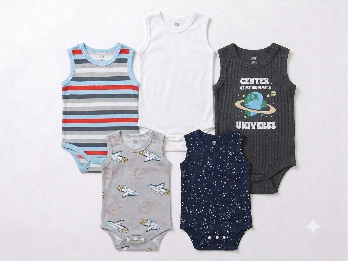 Cotton Baby Bodysuit Set
