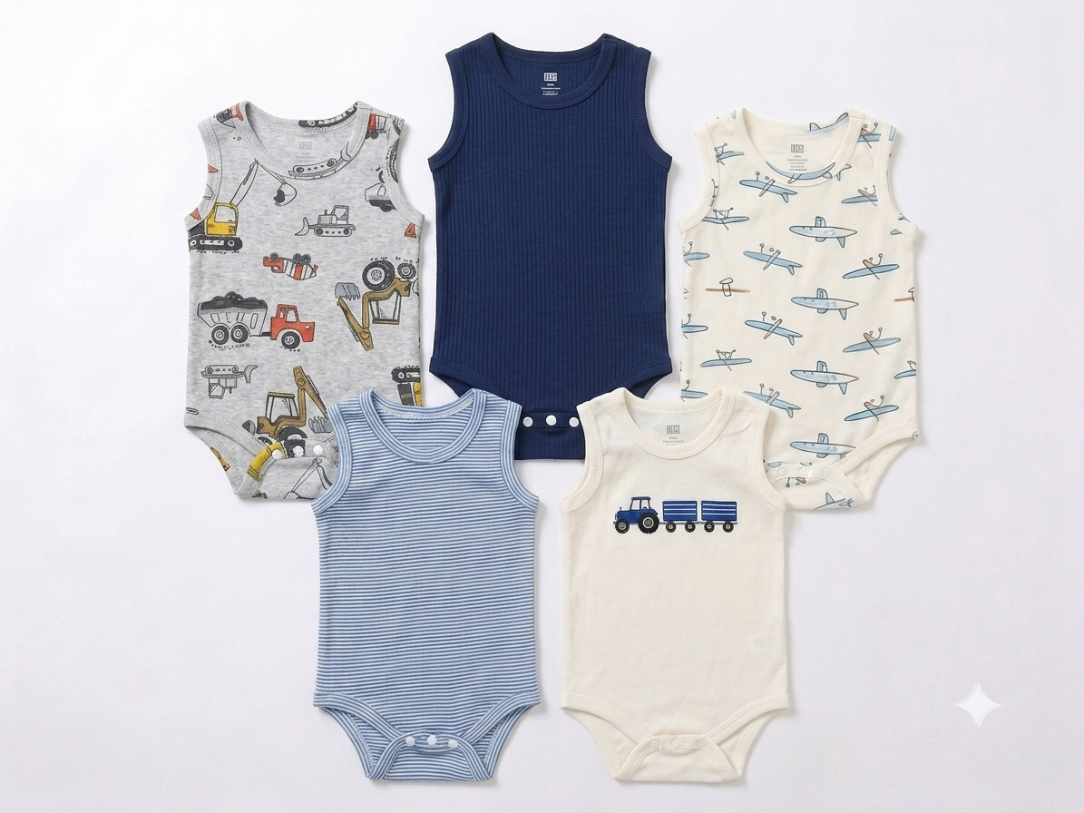 Cotton Baby Bodysuit Set