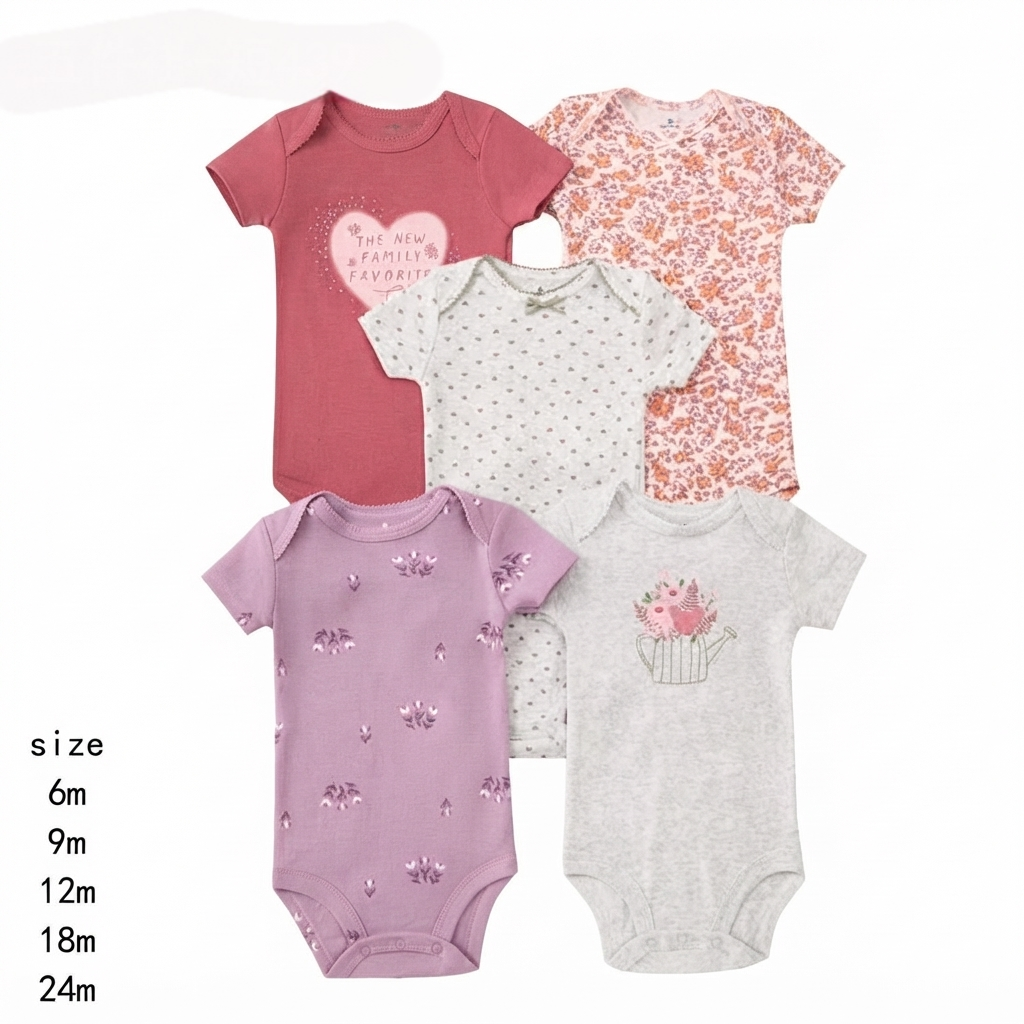 Cotton Baby Bodysuit Set