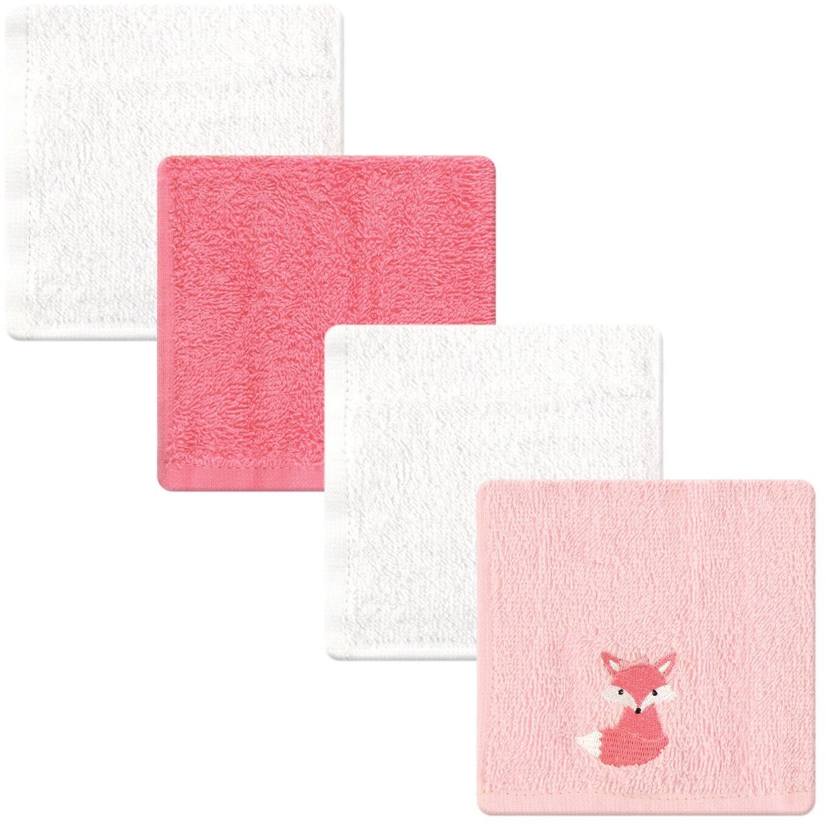 Luvable Friends Baby Girl Super Soft Cotton Washcloths, Foxy,