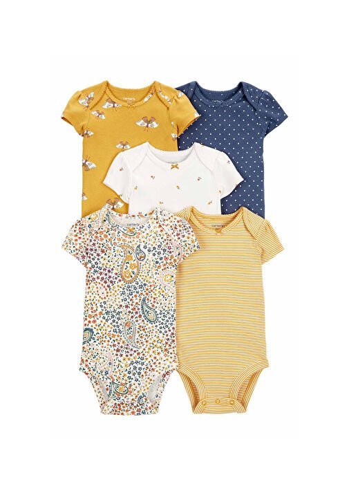 Carter’s 5-Pack Baby Girl Floral & Paisley Short-Sleeve Bodysuits