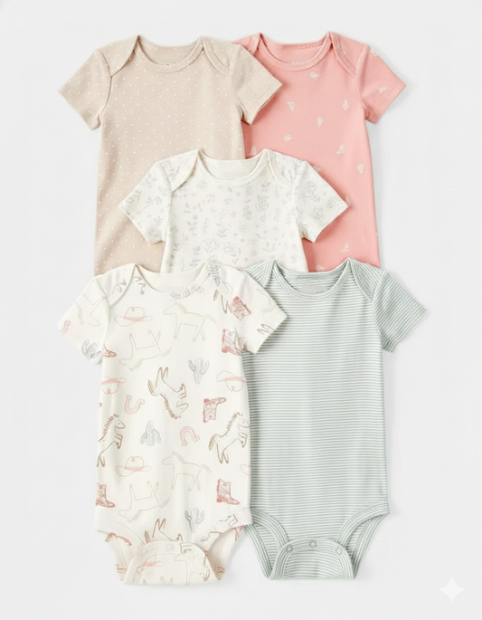 Cotton Baby Bodysuit Set