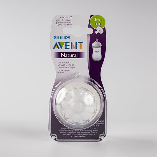 Philips Avent Natural Slow Flow Teats (2-Pack, 1m+)