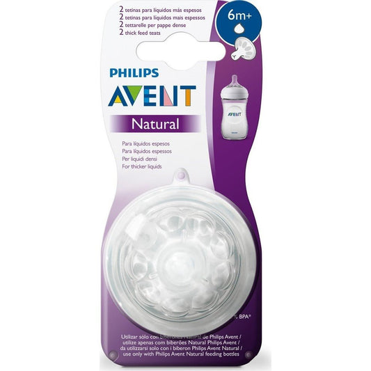 Philips Avent Natural Nipple – Thick Feed (6m+)
