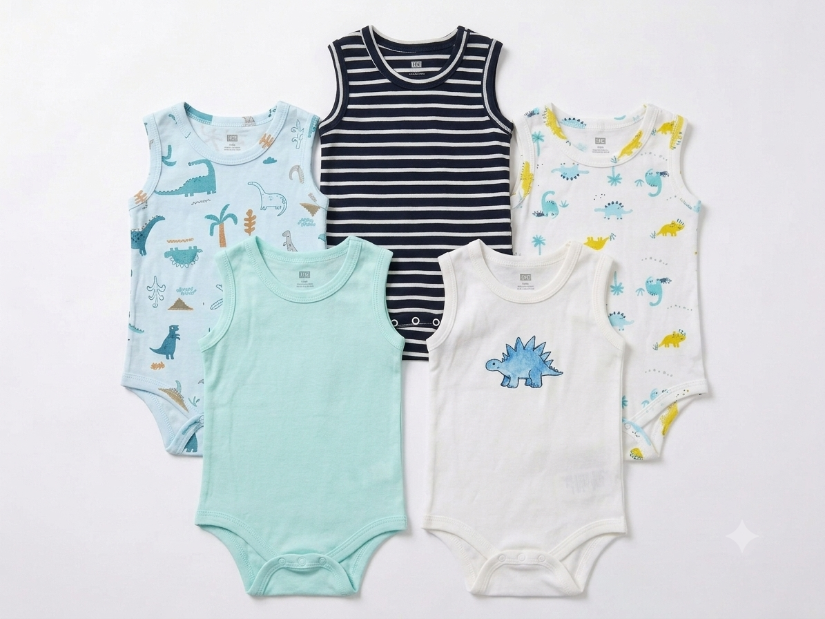 Cotton Baby Bodysuit Set