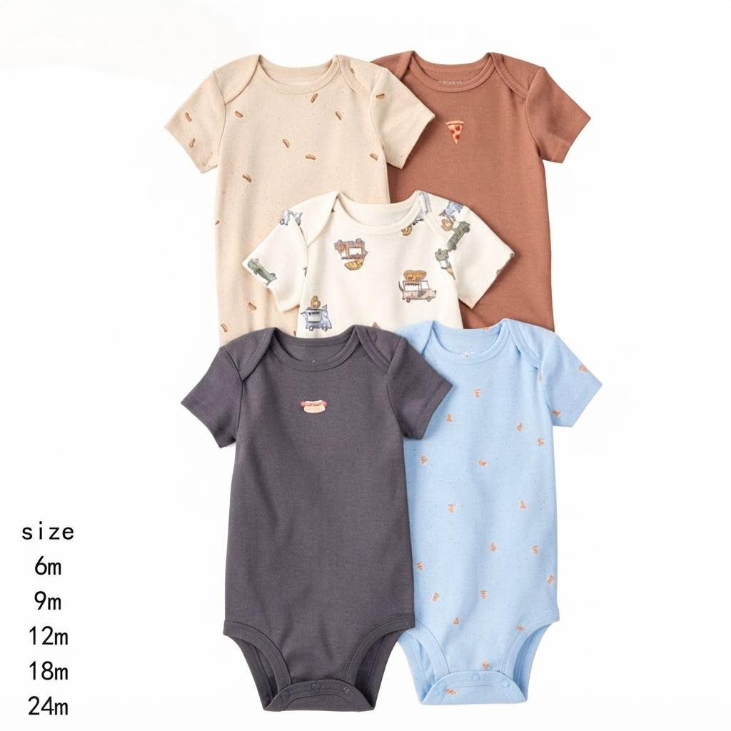 Cotton Baby Bodysuit Set