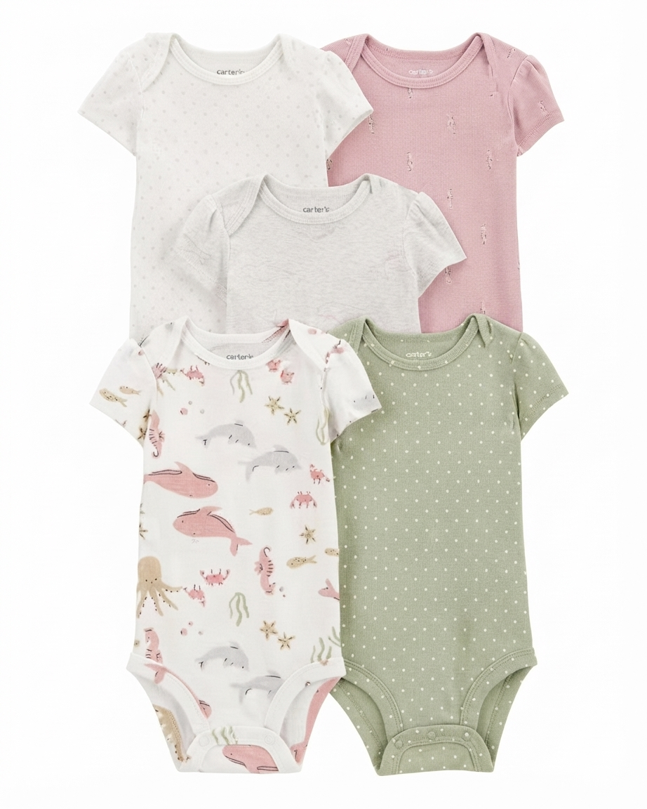 Cotton Baby Bodysuit Set