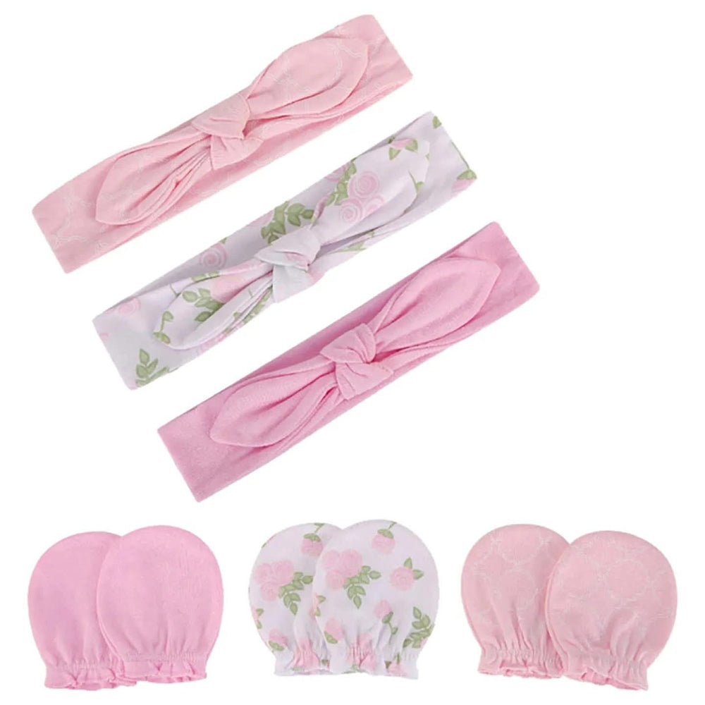 Baby Girl Headband &amp; Scratch Mitten
