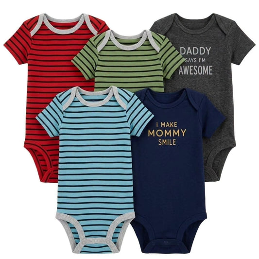 5-Pack Baby Short-Sleeve Bodysuits