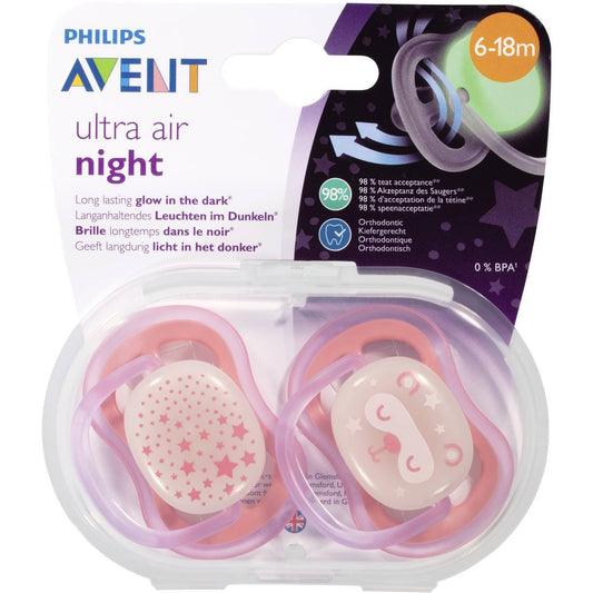 Avent Soother Ultra Air Night Time 6-18m