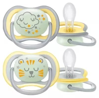 Avent Ultra Air Soother Night Time Glow 18+ M 2 Pack