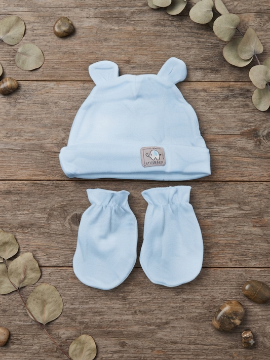 Adorable Bear-Ear Beanie &amp; Mittens Set