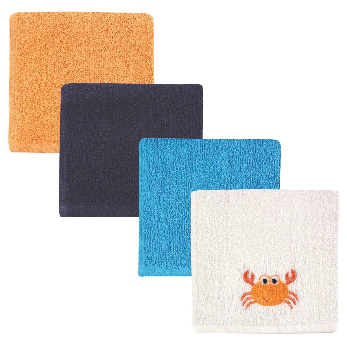 Luvable Friends Baby Boy Super Soft Cotton Washcloths, Crab,