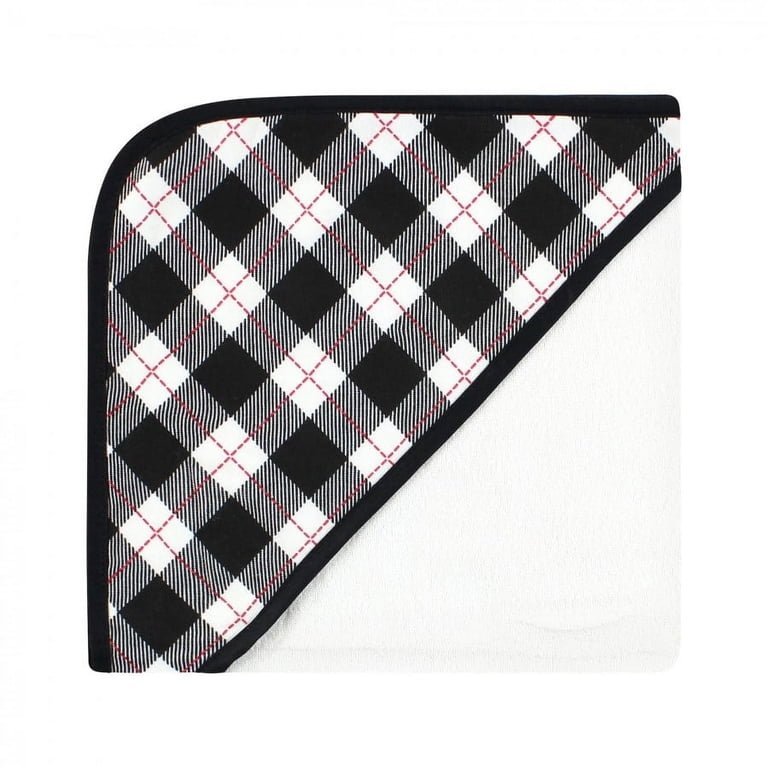Hudson Baby Infant Boy Cotton Rich Hooded Towels, Black Moose, One Size