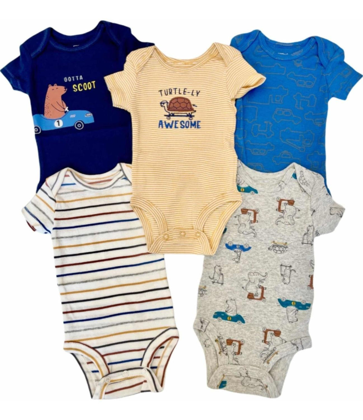 Carter’s 5-Pack Baby Boy "On the Move" Short-Sleeve Bodysuits